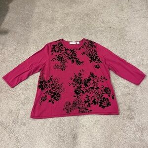 Alfred Dunner 3/4 Length Sleeve Blouse